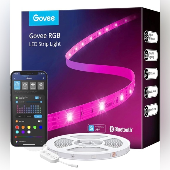 Govee Other - NWT Govee 100ft LED Strip Lights, Bluetooth RGB Lights, App Control, Music Sync
